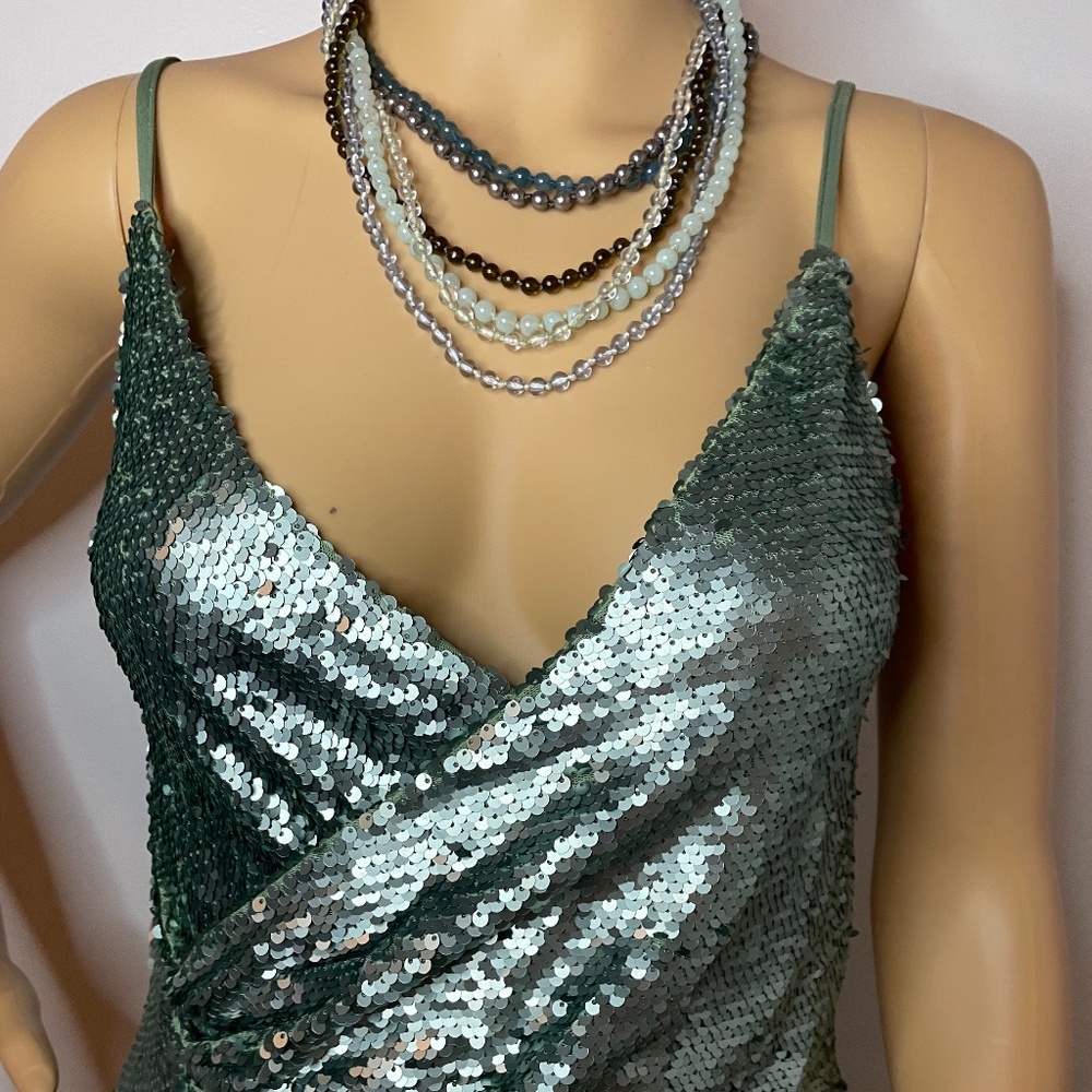 💕 HOST PICK!!! Sea green mermaid sexy sequin high slit dress! - Picture 2 of 12